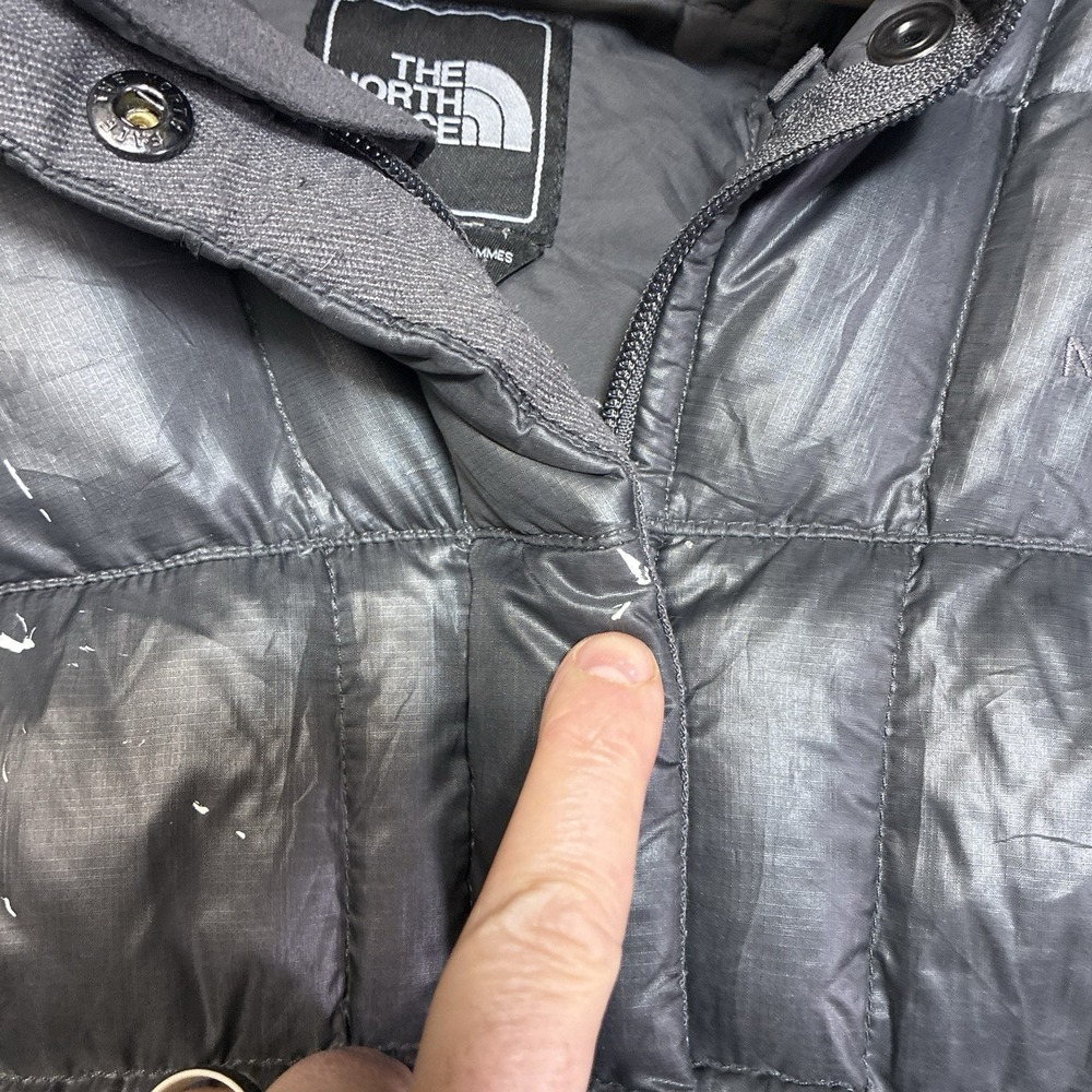 The‎ North Face Down Puffer Jacket Women Small Parka Coat 600 Fill Hooded Flaw - Picture 3 of 11